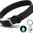 Adjustable Dog Collar with Airtag Holder: Durable Dog Collars, Soft Rubber Coated Webbing, Waterproof and Easy to Clean, for Small Medium Large Dogs(M|12"-16"  4/5 in, Black)
