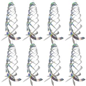 Sfcddtlg 8 PCS Bird Spiral Hanging Reflectors- 15.8 Inch Outdoor Hanging Reflective Device- Garden Decoration to Prevent Birds from Entering the House Garden Swimming Pool