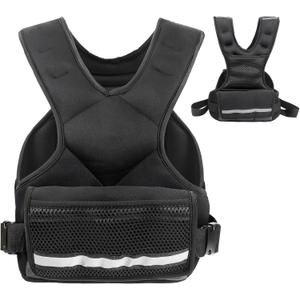 Weighted Vest Men & Women, 5lb/10 lb Adjustable Weighted Vest with Reflective Stripe, for Workout, Strength Training, Running, Fitness, Muscle Building, Weight Loss,Weightlifting