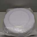 WDF 60pcs Gold Plastic Plates -Baroque White &Gold Disposable Plates for Upscale Parties &Wedding-including 30Plastic Dinner Plates 10.25inch, 30Salad Plates 7.5inch