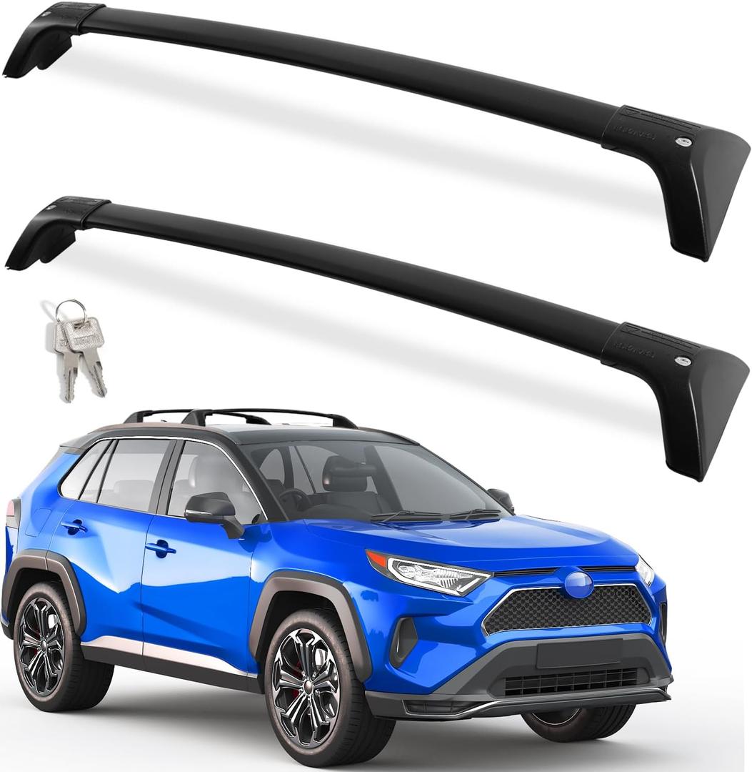 FengYu Lockable Roof Rack Cross Bars 260lbs Compatible with 2019-2025 Toyota RAV4, Aluminum Heavy Duty Crossbars Rooftop Cargo Bag (Not Fit 2024 LE/Adventure/TRD Off-Road/Hybrid Woodland Edition)