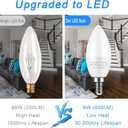 8 Pack E12 Ceiling Fan Light Bulbs, 60W Equivalent, Daylight White 5000K, Small Base LED Candelabra Bulb for Chandelier, Type B LED Bulbs, 120V, Not Dimmable