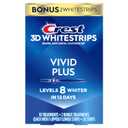 Crest 3D Whitestrips Vivid Plus, Teeth Whitening Strip Kit, 10 Treatments + 2 Bonus Treatments (Each with 1 Upper/1 Lower Strip), 24 Strips, 8 Levels Whiter, Teeth Whitening Kit