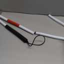 Folding Blind Cane Walking Stick with Red Reflective Tape for The Blind and Visually Impaired People,48 inch Collapsible Non-Slip Aluminum Cane