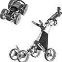CaddyTek Explorer V8 - SuperLite 4 Wheel Golf Push Cart, Explorer Version 8 (Silver)