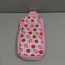 GLDRAM Pink Strawberry Travel Bag for Nintendo Switch/OLED/Lite/2, Cute Carrying Case Portable Sling Shoulder Bag Accessories Bundle for Switch with Game Card Case Holder & 2 Thumb Grip Caps for Girls