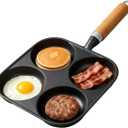 Cast Iron Egg Frying Pan 4 Hole, Omelette Pancake Pan, Fast Breakfast Pan for Eggs Pancakes Plett Crepes, Suitable for Gas Stove & Induction Cookware, Naturally Nonstick with Seasoning, 7.5inch