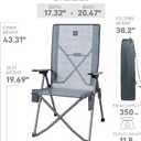 EVER ADVANCED Reclining Camping Chairs for Adult Supports 350lbs Mesh Grey | Lightweight, Portable Compact Folding Chair with High Back, 4-Level Recliner Chairs, Lawn Chair for Patio Balcony
