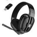 Jeecoo 2.4GHz Wireless Gaming Headset with Microphone for PC PS5 PS4, Bluetooth 5.3 Gaming Headphones with Noise Canceling Mic for Laptop, Mobile, Mac, Stereo Sound, 50+Hr Battery, Low Latency