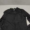 OYOANGLE Women's Elegant Lace Long Sleeve Mock Neck Embroidery Slim Fit Bodysuit Tee Tops (Black S)
