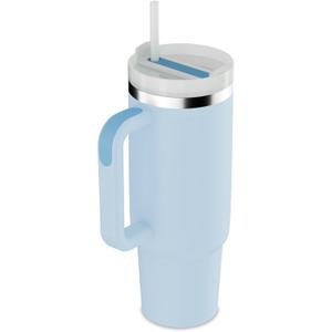 YOUEXPERT 30 oz Tumbler with Handle and Straw, Insulated Tumblers with Lid and Straw, 30oz Stainless Steel Cup Water Bottle Sports Travel Tumblers - Blue