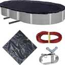 Blue Wave BWC715 8-Year 12 x 20-ft Oval Above Ground Pool Winter Cover, FT FT, Dark Navy Blue
