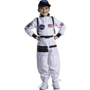 Dress Up America Kids NASA Astronaut Costume  Orange Space Suit with Cap  Realistic Halloween & Dress-Up Outfit (Small, White)
