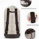 Dalykate Backpack Laundry Bag, 115L Large Hamper with Shoulder Straps, Drawstring Closure, Mesh Pocket, Khaki