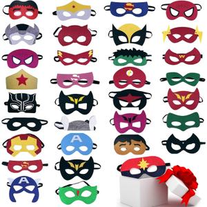 TEEHOME Superhero Masks Party Favors for Kid (15 Packs) Felt and Elastic - Superheroes Birthday Party Masks with 33 Different Types for Children