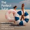 FUNBOY Giant Vintage Stripe Inflatable Tube Pool Float with Cup Holder 48" Large Pool Float for Adults Inner Tube Swimming Pool Toys Swim Rings Pool Lounger Float for Pool Party & Summer