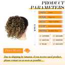 PEACOCO Curly Ponytail Extension Drawstring Ponytails for Black Women - 6 Inch Pony Tail Clip on Ponytail Synthetic Short Afro Hairpiece for Daily UseT33/27#
