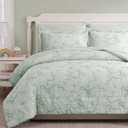 Geniospin Light Green Full Comforter Set for Girls- 6 Pieces Bowknot Jacquard Bed in A Bag Full Bedding Sets with Sheets, Pillowcases & Shams, All Season Kids Comforter Set