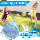 32 Pack Reusable Water Balloons Pool Water Balls Latex-Free Soft Silicone Water Splash Ball with Portable Mesh Bag Summer Outdoor Beach Play Pool Party Backyard Fun Water Toys