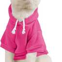 QWinee Basic Dog & Cat Hoodie, Warm Jacket for Dogs & Cats, Hot Pink - (X-Small)