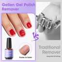Gellen Gel Nail Polish Remover Kit, Gel Polish Remover for Nails with Liquid Latex Tape Cuticle Oil and Manicure Tools, Quick & Easy Gel Remover in 3-5 Minutes, No Soaking Or Wrapping (0.57 Fl Oz (Pack of 3))