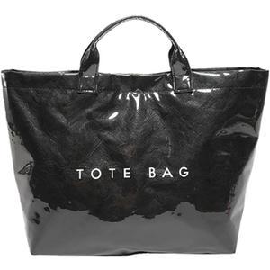 PVC Tote Bag for Women Large Work Plastic Tote Purse Letter Print Shoulder Bag Hobo Handbag with Top Handle