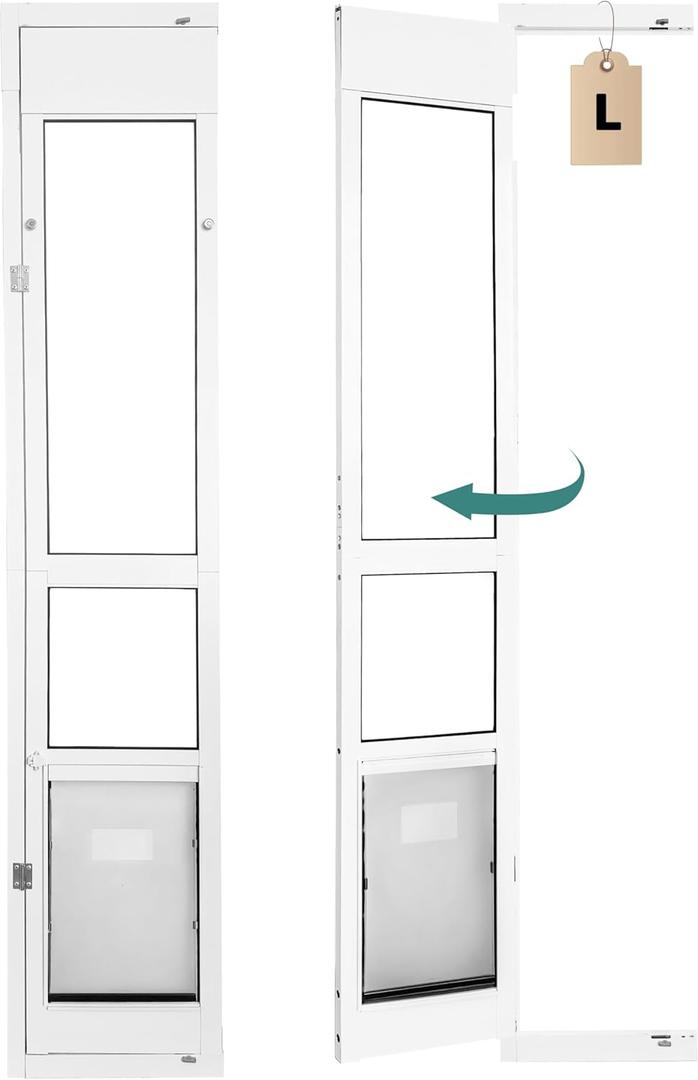 Large Dog Door for Sliding Glass Door - Left Open from Inside