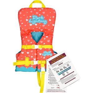 Dark Lightning USCG Approved Infant Life Jacket 0-30 lbs, Swim Vest for Baby/Toddlers 1-3 Year Old 20-30 lbs,Toddler Floaties for Pool Swimming,Boating,Beach,Puddle