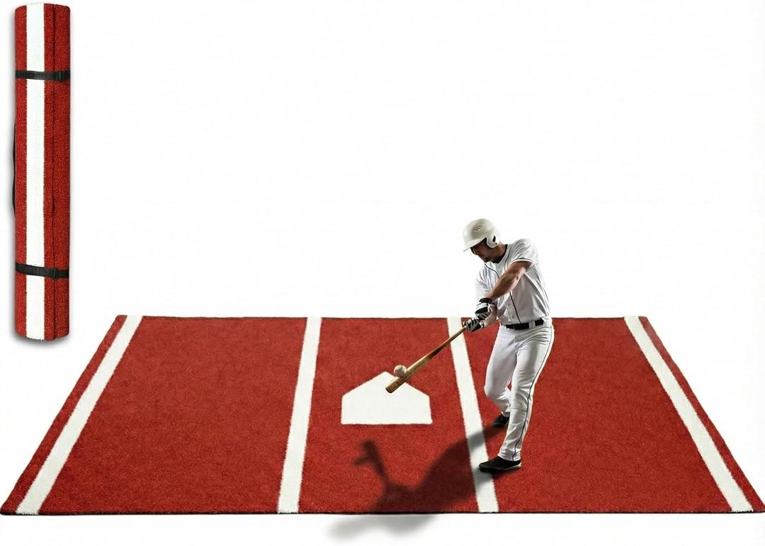 Baseball Hitting Mat - 12'×6'/10'×5' Large Synthetic Turf Batting Mat,0.4" Thick Non-Slip Rollable Hitting Mats, All Weather Training Mat for Indoor Outdoor Baseball Softball Practice