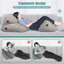 SAHEYER Inflatable Bed Wedge Pillow Set, 2 PCS Post Surgery Support Pillow for Back, Knees, Leg Pain Relief, Adjustable Sitting Pillows for Anti Snoring, Heartburn, GERD Sleeping (Grey)