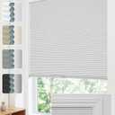 No Drill Cellular Shades, Trim-to-Fit Blackout Cordless Honeycomb Blinds, 39"W x 64"H