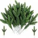 40 Pcs Green Pine Needle Branches, Artificial Christmas Plants New Year Picks Decoration for Wreath Garland Tree