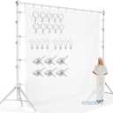 LimoStudio 10 ft. Wide x 9.8 ft. High (New Generation) White Backdrop Stands, White Matt Surface Metal Body Frame, Enhanced Stability, Complete White Accessories, Party, Events, Photoshoot, AGG3011