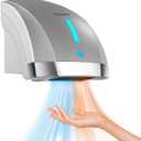 modunful Hand Dryers for Bathrooms Commercial, Electric Hand Dryer Touchless, Extra Quiet Low Noise(40db), Wall Mounted Type(1600W) (Silver)