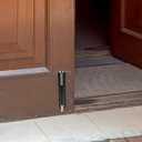 Housoutil Spring Loaded Drop Rod Zinc Alloy Gate Latch with Floor Mount 6.3 Inch Sliding Pin Lock for Double Wood Metal Doors