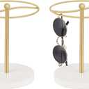 Mkono Sunglasses Organizer Glasses Holder Stand Sunglass Storage Display Eyeglasses Rack for up to 12 Pairs of Eyewear Glasses for Table Dresser Desk Countertop Bedroom, Set of 2, Gold
