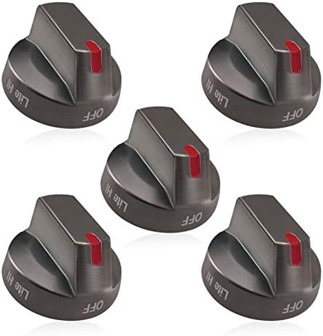 DG64-00473B Upgraded Samsung Stove Knobs Black Stainless Steel,Samsung Gas Stove knobs Oven knobs Replacements Compatible NX58M6850SG, NX58J7750SG, NX58J5600SG, NX58K7850SG (4Pack)