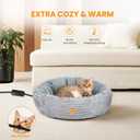 Heated Cat Bed for Indoor Cats, 20 Electric Cat Heated Bed Pet Warming Bed for Cats and Small Dogs, Washable Calming Round Donut Pet Bed with Heating Pad, Indoor Use