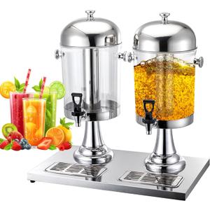 4.4 Gallon Beverage Dispenser with Stand, Large Drink Dispensers for Parties, Lemonade Dispenser with Ice Core and Drip Tray for Buffet Catering Cold Drinks and Beer