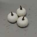 Tigeen 100 Pcs Artificial Pumpkins 1.8 x 2.2 Inch Mini Fake Pumpkin White Rustic Pumpkin Decor Foam Pumpkins DIY Craft for Wedding Thanksgiving Fall Harvest Halloween Centerpieces Tabletop Decoration