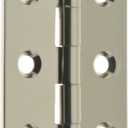 idh by St. Simons 82015-014 Professional Grade Quality Genuine Solid Brass Cabinet Hinges, Bright Nickel, 2 x 1-1/2-Inch, Pair
