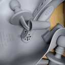 LITTLE RAWR Silicone Baby Feeding Set 14 Pcs, Baby Led Weaning Supplies, Baby Spoons Suction Bowl Divided Plate Bib Cup Finger Brush, First Stage Solid Food Eating Utensils - 6+ Months(Blue Gray)