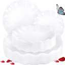 LIYH 24 Pcs White Plastic Plates Reusable - Unbreakable Party Plates, Microwave & Dishwasher Safe Camping Plate Sets Perfect for Parties, Birthday, Picnics, BPA Free (12Guests)