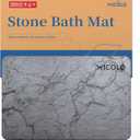 Bath Stone Mat, Diatomaceous Earth Shower Mat Non Slip Instantly Removes Water Drying Fast Bathroom Mat Natural Easy to Clean (23.5 * 15inch, Grey Marble) (1'3" x 1'11" (Rectangular))