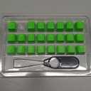 Ranked Rubber Keycap Set | Double Shot Translucent | OEM Profile for Mechanical Gaming Keyboard (Neon Green, 23 Keys)
