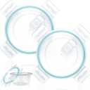 2 Pcs 4 Cups Plastic Food Storage Lid with Green Gasket Leakproof Airtight Lockable Replacement Clear Storage Lid for Kitchen Bowl