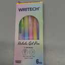WRITECH Gel Pens Fine Point: Nebula Pen Set 0.7mm Black Ink Retractable 6ct Medium Point Smooth Writing with Aesthetic Gradient Color Barrel for Journaling Note Taking Silent Click No Smear
