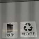 Heavy-Duty Aluminum Recycle and Trash Signs  2-Pack Metal Self-Adhesive Signs for Kitchen Cans, Garbage Bins, and Outdoor Waste Containers, Weatherproof & UV Resista