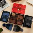 12 Pcs Winter Beanie Hat Scarf Gloves Set for Men Women Winter Warmer Gift Poms Knit Beanie Long Scarf Gloves (Classic Color)