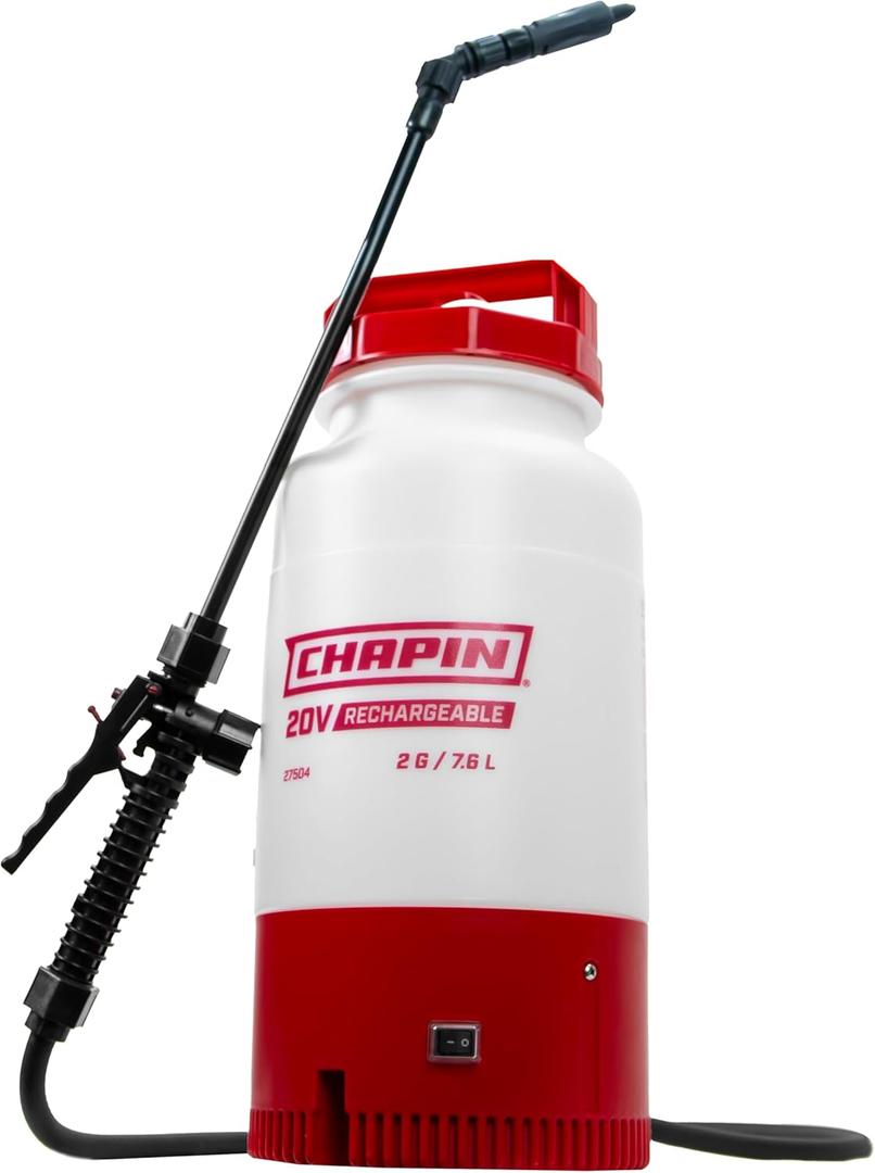 Chapin 27504: 2-Gallon ProSeries 20V Integrated Battery Rechargeable Multi-Purpose Tank Sprayer for Lawn & Garden, Fertilizers, Insect Control and Weed Killers, 1-Pack, Translucent White